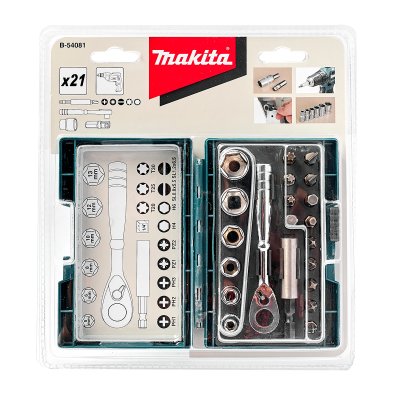 ชุดก๊อกแก๊ก MAKITA รุ่น B-54081 1/4"+ดอกไขควง 21 PCS