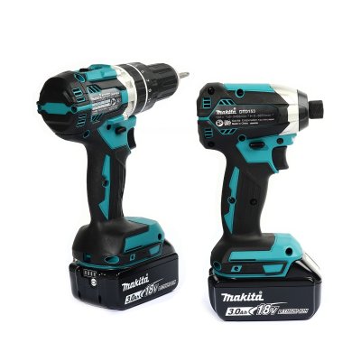 ชุดคอมโบเครื่องมือไฟฟ้าไร้สาย MAKITA 18V DHP484Z+DTD153Z พร้อมแบต 2 ก้อนและกล่อง MAKPAC รุ่น DLX2180J