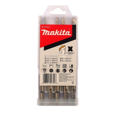 ชุดดอกสว่าน SDS MAKITA รุ่น B-57037 (5 ดอก 5.5/6/6.5/8/10 มม.)