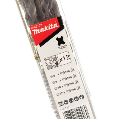 ชุดดอกสว่าน SDS MAKITA รุ่น D-62723 (12 ดอก/ชุด) 6-12 มม.