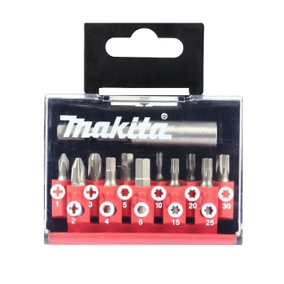 ชุดดอกไขควงพร้อมด้ามแม่เหล็ก 12 ชิ้น MAKITA รุ่น B-45381