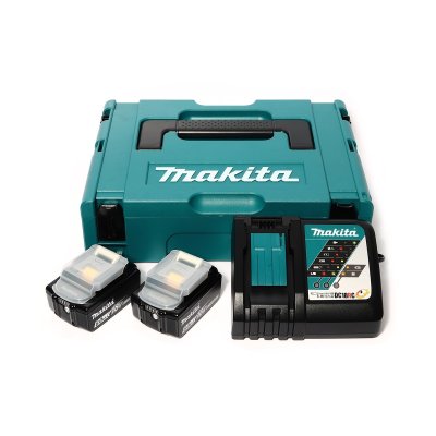 ชุดแบตเตอรี่ MAKITA BL1860B X2 + DC18RC + กล่องเครื่องมือ รุ่น MKP1RG182