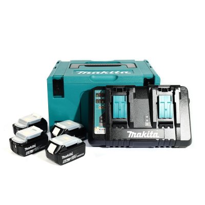 ชุดแบตเตอรี่ MAKITA BL1860B X4 + DC18RD + กล่องเครื่องมือ รุ่น MKP3PG184