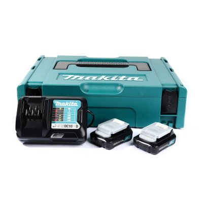 ชุดแบตเตอรี่และแท่นชาร์จ MAKITA 12V MAX รุ่น MKP1WY122 (BL1016 x2 + DC10WD + กล่อง)