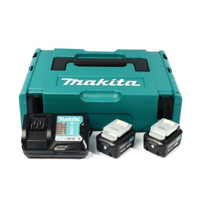 ชุดแบตเตอรี่และแท่นชาร์จ MAKITA 12V รุ่น MKP1WM122 (BL1041B x2 + DC10WD + กล่อง)