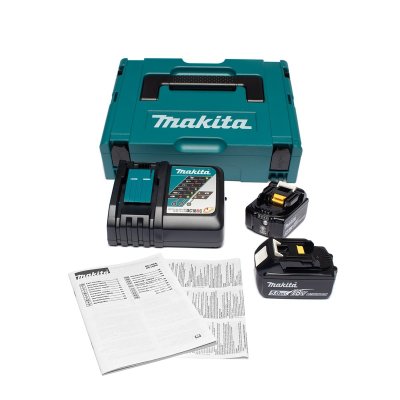ชุดแบตเตอรี่และแท่นชาร์จ MAKITA 18V รุ่น MKP1RT182 (BL1850B x2 + DC18RC + กล่อง MAKPAC)