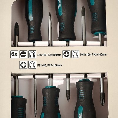 ชุดไขควงแฉก (PH/PZ) + แบน (SL) MAKITA รุ่น MPE-13524 6 PCS