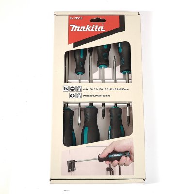 ชุดไขควงแฉก (PH) + แบน (SL) MAKITA รุ่น MPE-13518 6 PCS