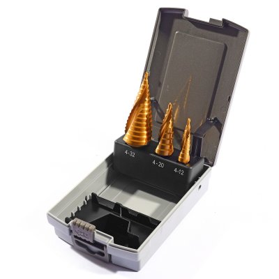 ดอก STEP DRILL 3 ดอก/ชุด ร่องตรง เคลือบไทเทเนียม(TI-N) MAKITA รุ่น MPD-41872