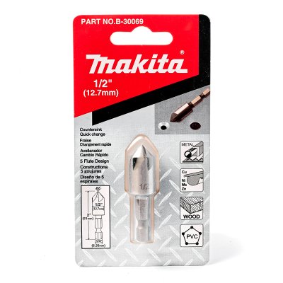 ดอกคว้านหัวเรียบ ก้าน HEX เคลือบ TIN 82 องศา MAKITA รุ่น MPB-30069 (1/2"/3/4"/5/8")