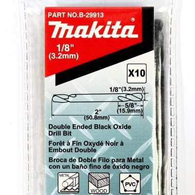 ดอกสว่าน 2 หัว HSS 1/8"x2" MAKITA รุ่น MPB-29913 (10PCS/1PAC)
