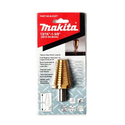 ดอกสว่านขั้นบันได 13/16"-1-3/8" ร่องตรง TI-N MAKITA รุ่น MPB-31077
