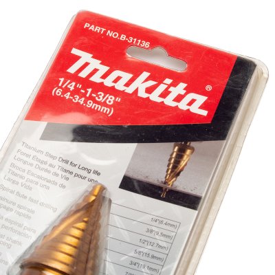 ดอกสว่านขั้นบันได 1/4"-1-3/8" ร่องเกลียว TI-N MAKITA รุ่น MPB-31136
