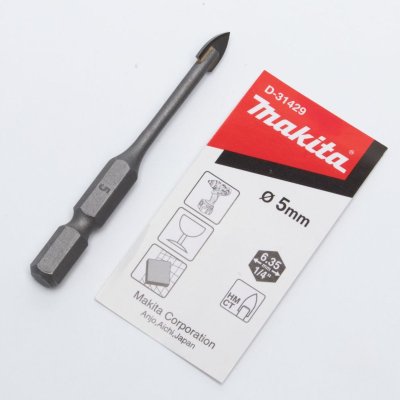 ดอกเจาะกระจก MAKITA 5 x 65 มม. ก้านหกเหลี่ยม รุ่น D-31429