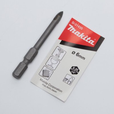ดอกเจาะกระจก MAKITA 6 x 65 มม. ก้านหกเหลี่ยม รุ่น D-31435