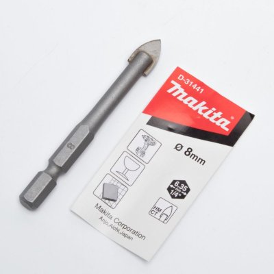 ดอกเจาะกระจก MAKITA 8 x 70 มม. ก้านหกเหลี่ยม รุ่น D-31441