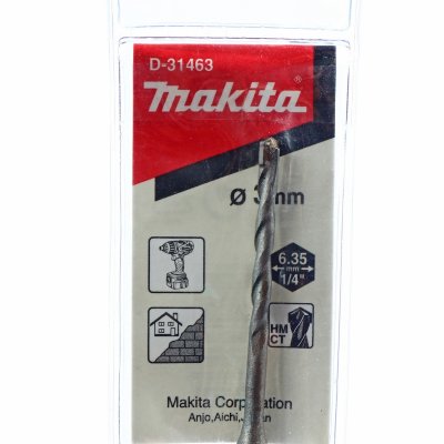 ดอกเจาะปูนก้านหกเหลี่ยม 3X80มม. MAKITA รุ่น D-31463
