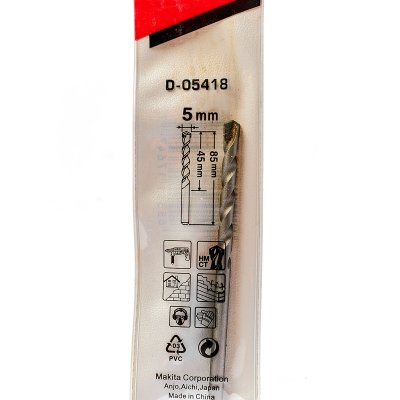 ดอกเจาะปูนตรง MAKITA 5 มม. X 85 มม. รุ่น D-05418/D-05240