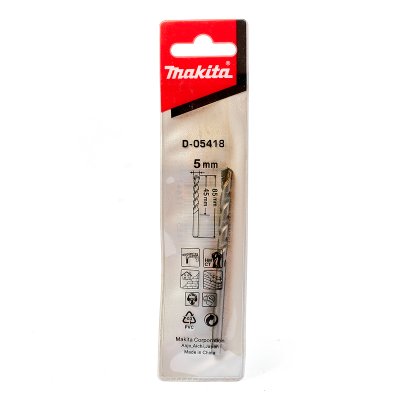 ดอกเจาะปูนตรง MAKITA 5 มม. X 85 มม. รุ่น D-05418/D-05240