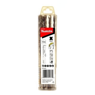 ดอกเจาะปูนนำศูนย์ MAKITA SDS รุ่น B-59293 ขนาด 6.5X160 มม. (10 ชิ้น/แพ็ก)