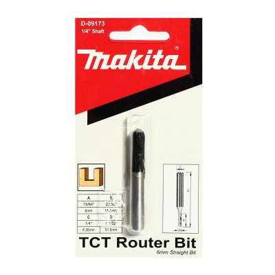 ดอกเร้าเตอร์ STRAIGHT MAKITA รุ่น MP3601B501 ขนาด 6E (1/4") สำหรับเครื่อง 3601B