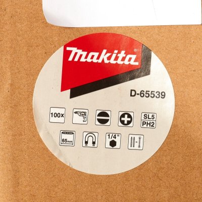 ดอกไขควงสองหัว แฉก+แบน X65 ถัง 100 ดอก MAKITA รุ่น MP000588A