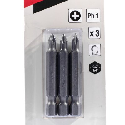 ดอกไขควงแฉก PH-1 MAKITA 50 มม. ชุด 3 ดอก รุ่น MPB-25214