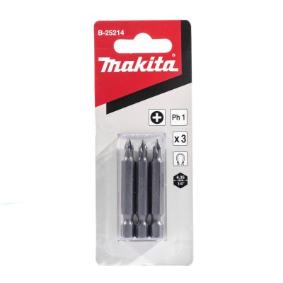 ดอกไขควงแฉก PH-1 MAKITA 50 มม. ชุด 3 ดอก รุ่น MPB-25214