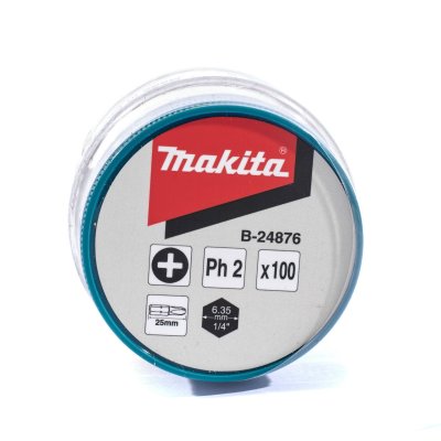 ดอกไขควงแฉก PH-2 MAKITA 25 มม. ชุด 100 ดอก รุ่น MPB-24876