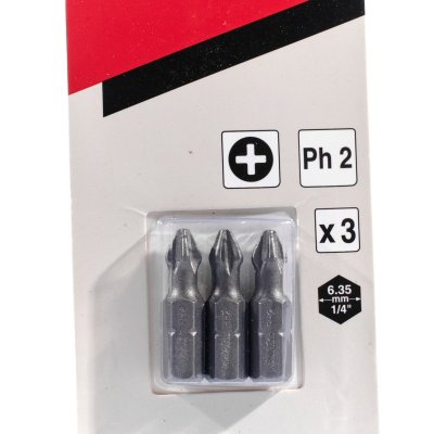 ดอกไขควงแฉก PH-2 MAKITA 25 มม. ชุด 3 ดอก รุ่น MPB-23466