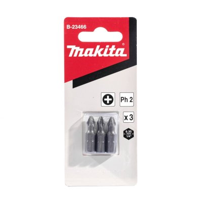 ดอกไขควงแฉก PH-2 MAKITA 25 มม. ชุด 3 ดอก รุ่น MPB-23466