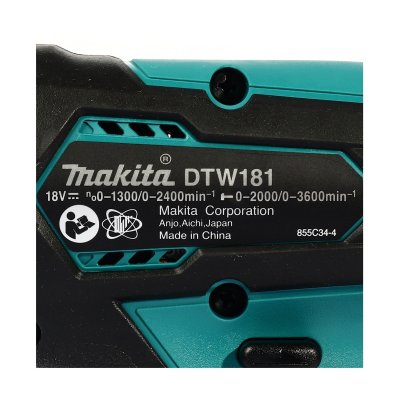 บล็อกไร้สาย MAKITA 1/2" 18V BL 210N.m (แบตเตอรี่+แท่นชาร์จ) รุ่น DTW181RFE
