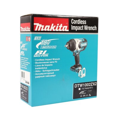 บล็อกไร้สายพร้อมสายสะพาย MAKITA 18V (1/2"+3/4"+ ไม่รวมแบตเตอรี่) รุ่น DTW1002ZX2