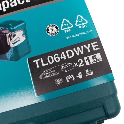 สว่านอิมแพคหัวงอไร้สาย 12V 1/4 นิ้ว MAKITA รุ่น TL064DWYE (แบตครบชุด)