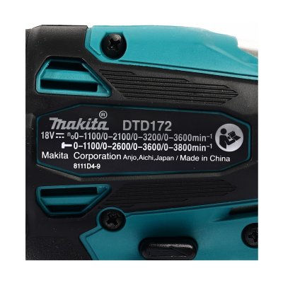 สว่านอิมแพคไร้สาย MAKITA 18V 4 Speed (ไม่รวมแบตเตอรี่) รุ่น DTD172Z