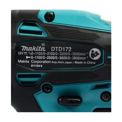 สว่านอิมแพคไร้สาย MAKITA 18V (แบตเตอรี่ 5.0Ah x2) รุ่น DTD172RTJ