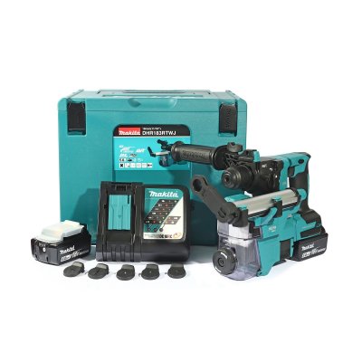 สว่านโรตารี่ไร้สาย MAKITA 18V รุ่น DHR183RTWJ พร้อมชุดดูดฝุ่น