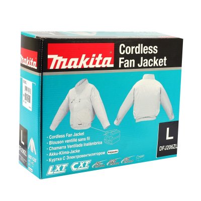 เสื้อแจ็คเก็ตพัดลมไร้สาย MAKITA 18V ผ้าโพลีเอสเตอร์ ไซส์ L รุ่น DFJ206ZL