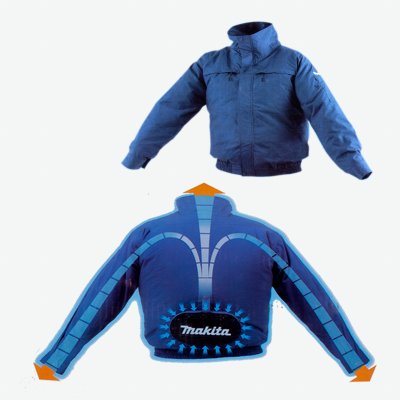 เสื้อแจ็คเก็ตพัดลมไร้สาย MAKITA ผ้าฝ้ายกันไฟ งานเชื่อม-เจียร ไซส์ 3L รุ่น FJ300DZ3L