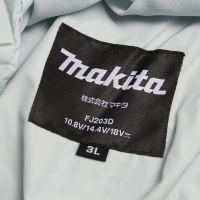 เสื้อแจ็คเก็ตพัดลมไร้สาย MAKITA แบบมีฮู้ด ผ้าโพลีเอสเตอร์ ไซส์ 3L รุ่น FJ203DZ3L
