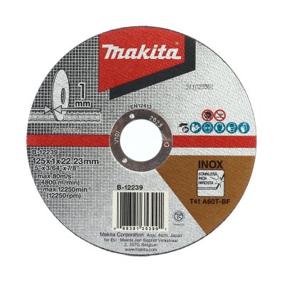 แผ่นตัดเหล็ก/สแตนเลส 5 นิ้ว หนา 1.0 มม. MAKITA รุ่น B-12239
