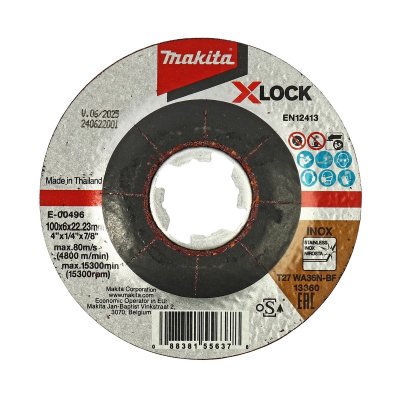 แผ่นเจียรสแตนเลส MAKITA 4X6/5X6 มม. WA36N แดง รุ่น MP003452E