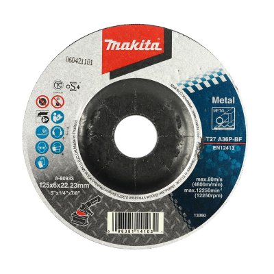 แผ่นเจียรเหล็ก MAKITA 5X6 มม. A36P ดำ รุ่น MP003420