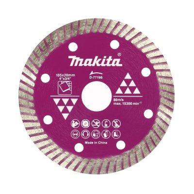 ใบตัดเพชร 4" (105มม.) ตัดกระเบื้อง แบบบาง MAKITA รุ่น D-77198