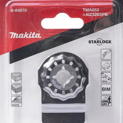 ใบตัดเหลี่ยมไม้เนื้อแข็ง MAKITA BI-M ระบบ Starlock รุ่น TMA053 (32X50 มม.)
