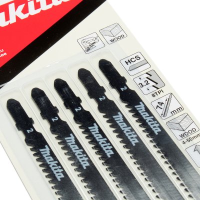 ใบเลื่อยจิ๊กซอว์ตัดไม้ T111C วัสดุ HCS (5 ใบ/แพ็ค) MAKITA รุ่น D-34877