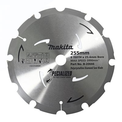 ใบเลื่อยฟันเพชร PCD MAKITA ตัด FIBER CEMENT 10"(255MM) 6T