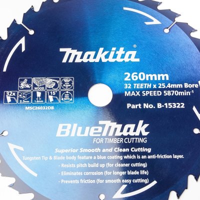 ใบเลื่อยวงเดือน MAKITA รุ่น BLUE MAK 10"(260MM) 32T
