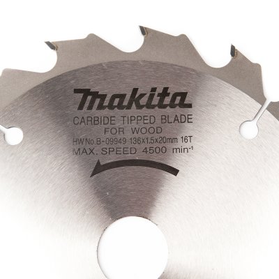 ใบเลื่อยวงเดือน MAKITA รุ่น B-09949 ขนาด 136MM (5 นิ้ว) 16 ฟัน สำหรับ DSS500RFE
