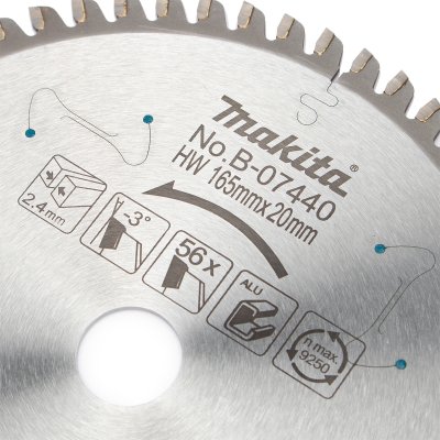 ใบเลื่อยวงเดือนตัดอลูมิเนียม MAKITA ขนาด 6 นิ้ว 56 ฟัน สำหรับ SP6000